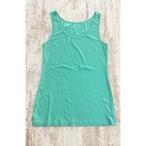 Gap Stretch Ribbed Tank Top Teal Green Vintage Y2K‎ Scoop Neck Cami Large